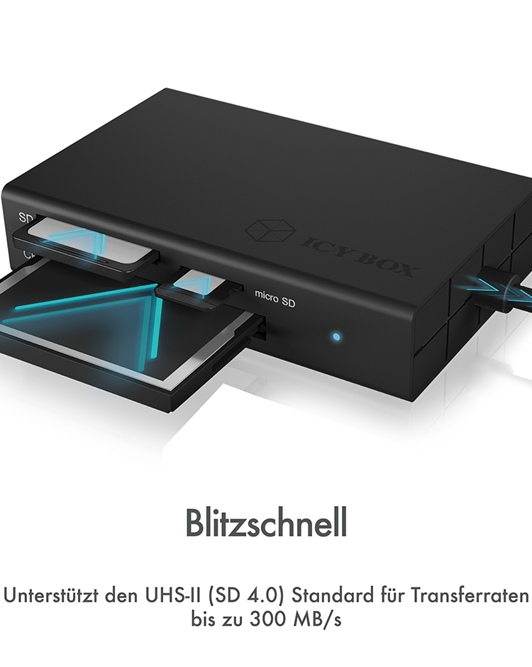 3-fach Kartenleser mit USB 3.0 Type-C® Anschluss