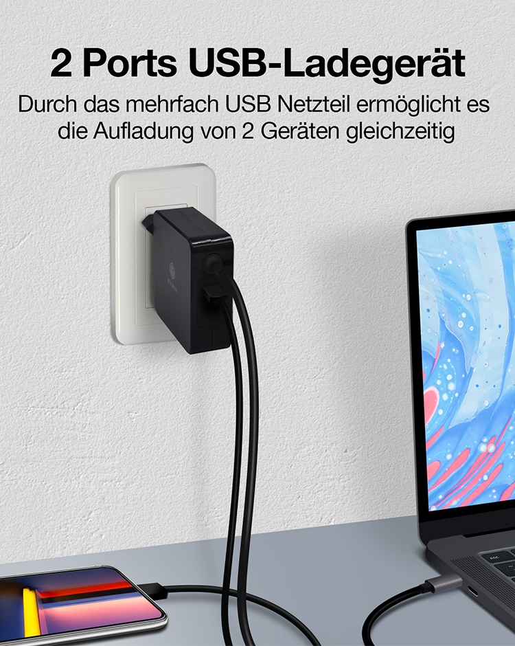 Wall charger for USB Power Delivery Charge quickly