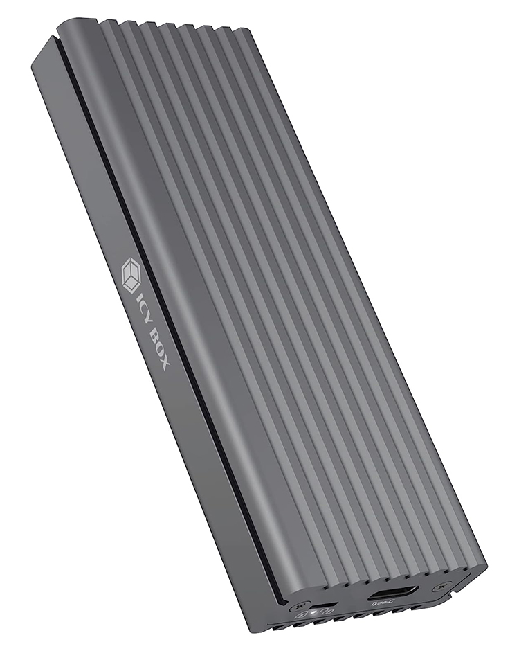 Gehäuse für 1x M.2 NVMe & SATA mit USB 3.1 (Gen 2) Type-C® & Type-A Anschluss, Schreibschutz und Wärmeleitpad