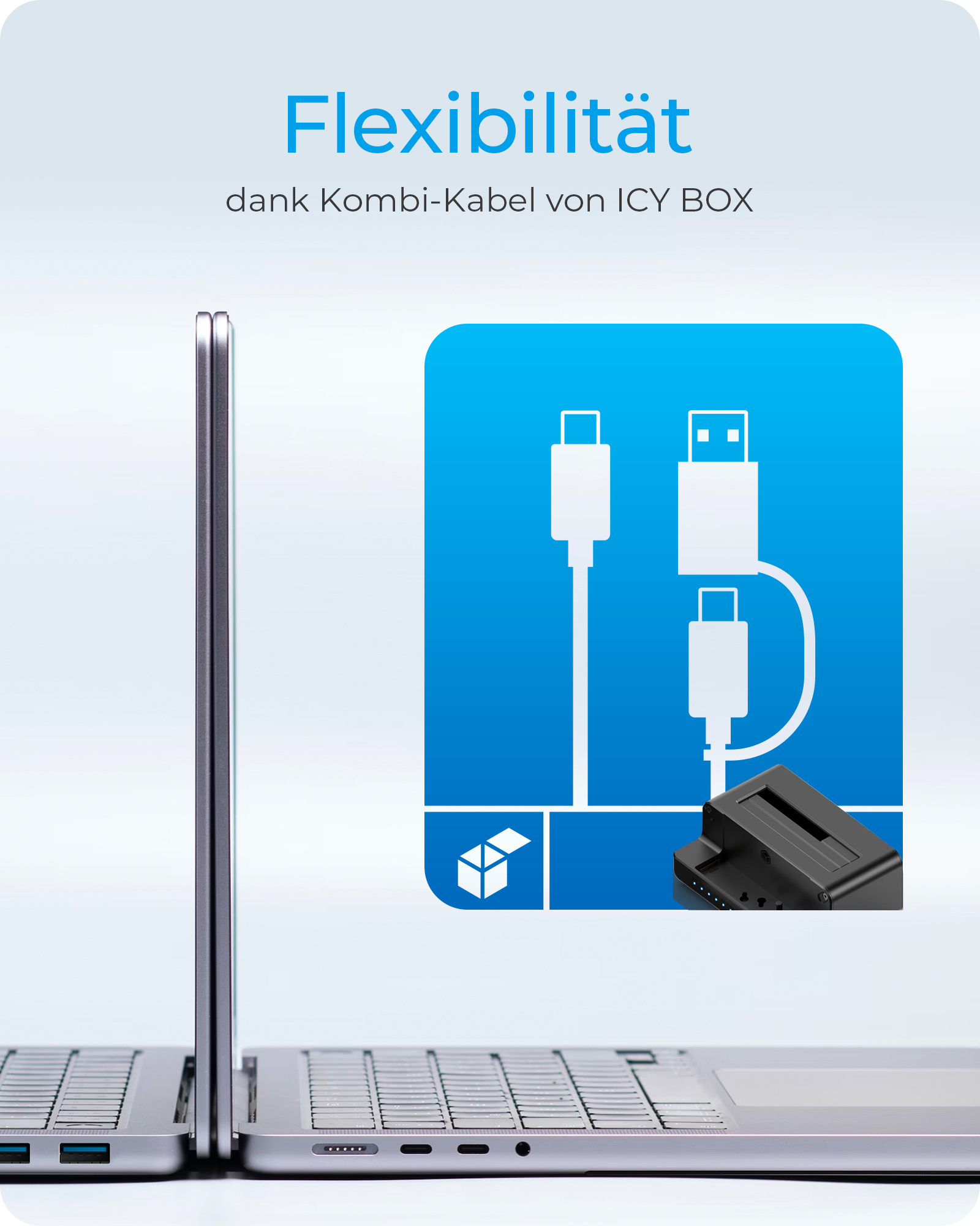 Docking & Klonstation für M.2 NVMe SSD & 2,5''/3,5'' SATA SSD/HDD