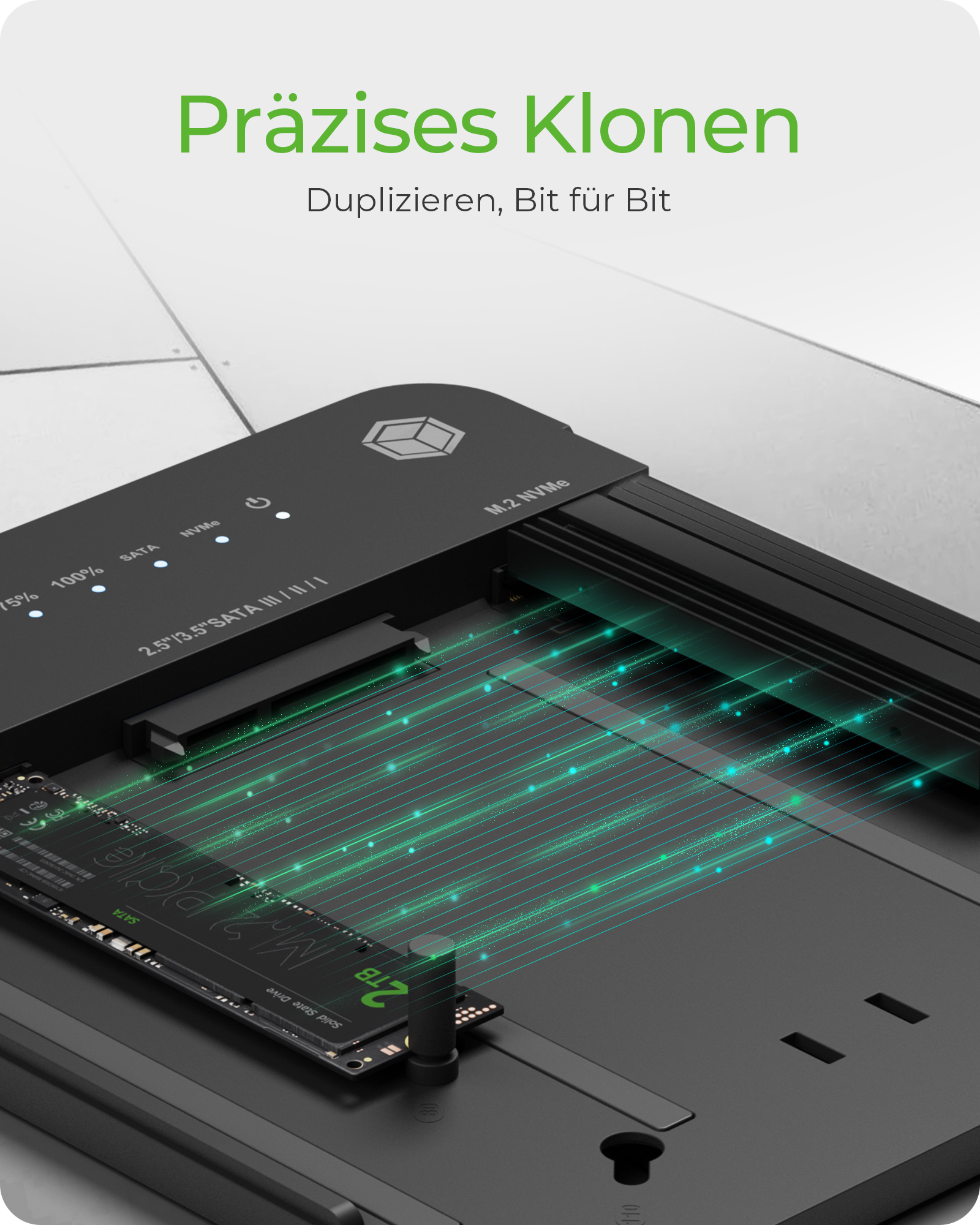CloneStation & DockingStation für M.2 NVME & SATA 2.5''/3.5'' SSD/HDD