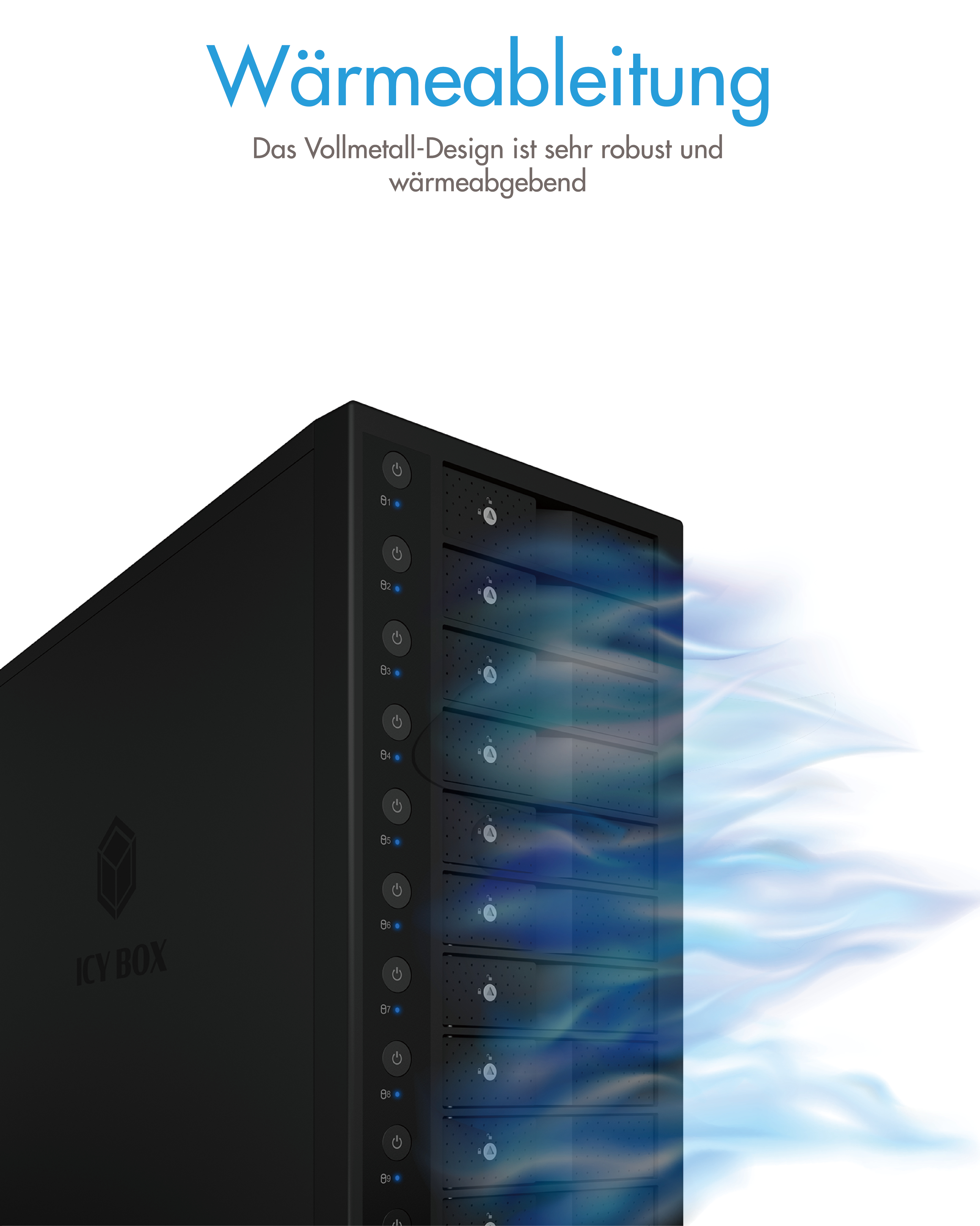 SINGLE Gehäuse für 10x HDD mit USB 3.1 (Gen 2) Type-C® und Type-A Anschluss