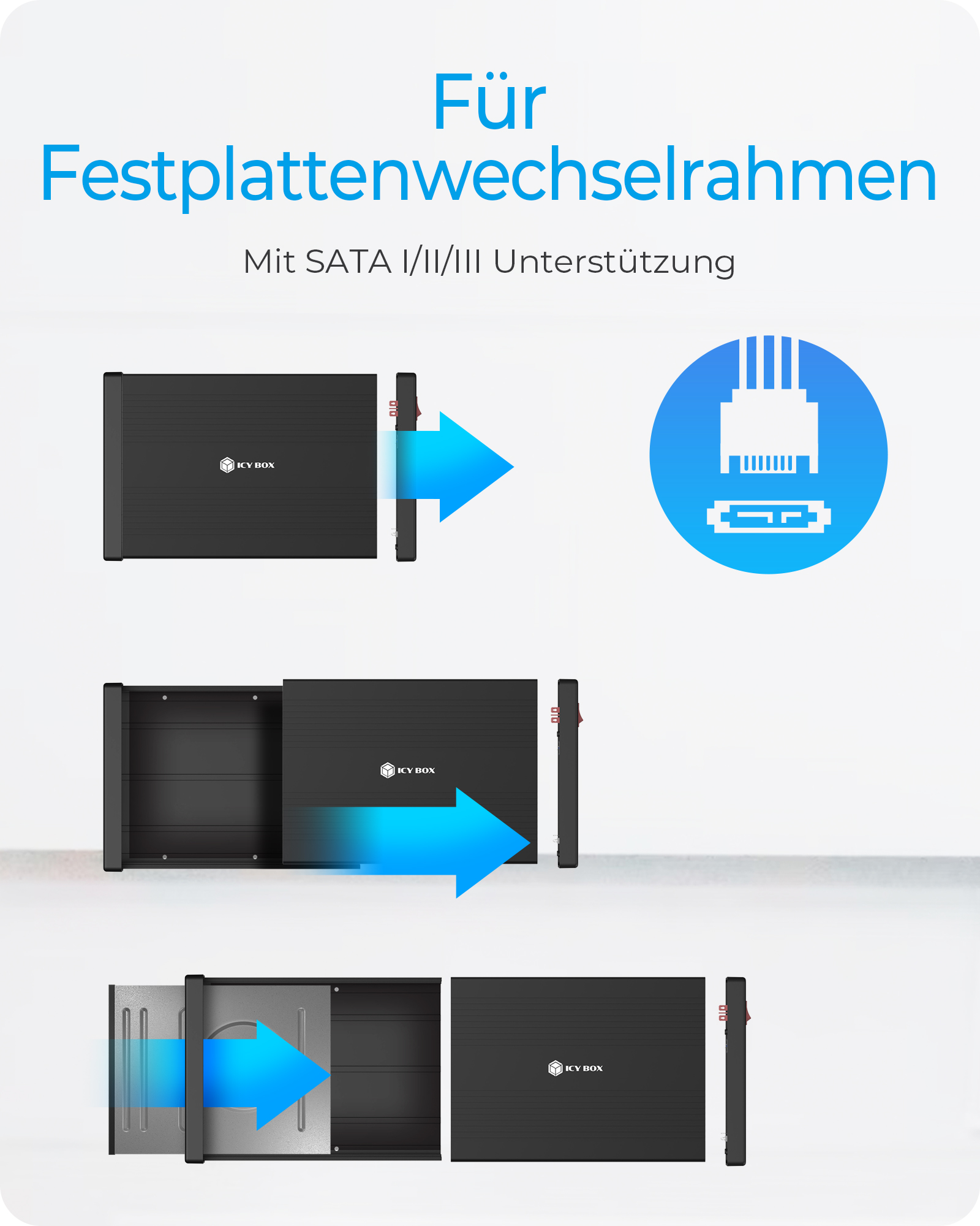 Externes Gehäuse für 1x 5,25" SATA Laufwerk