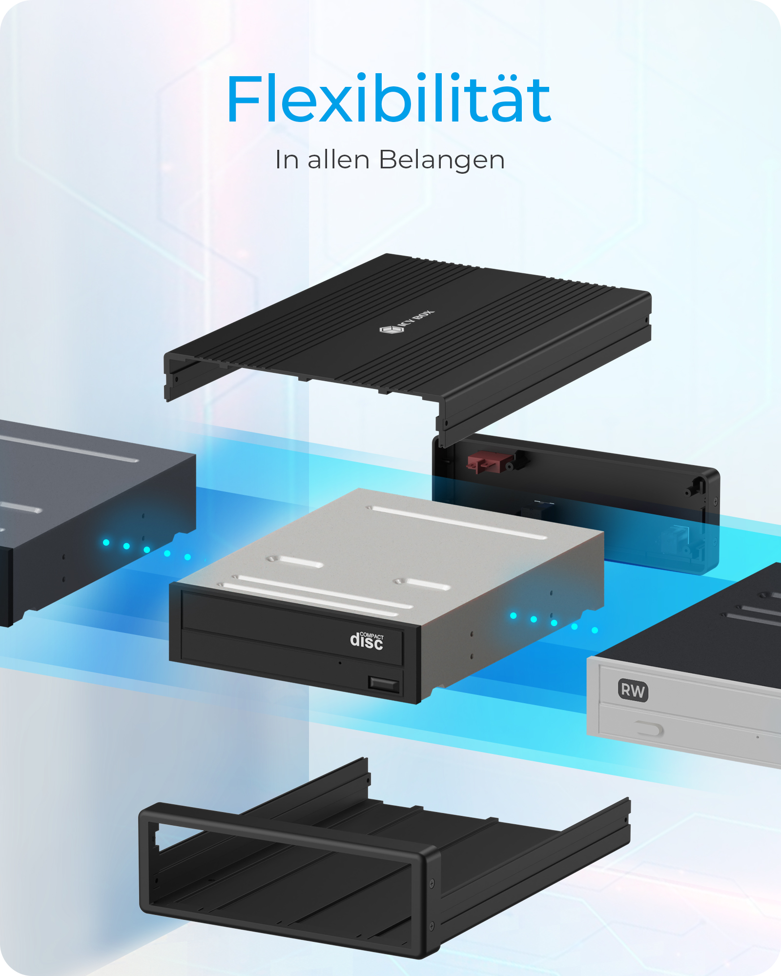 Externes Gehäuse für 1x 5,25" SATA Laufwerk