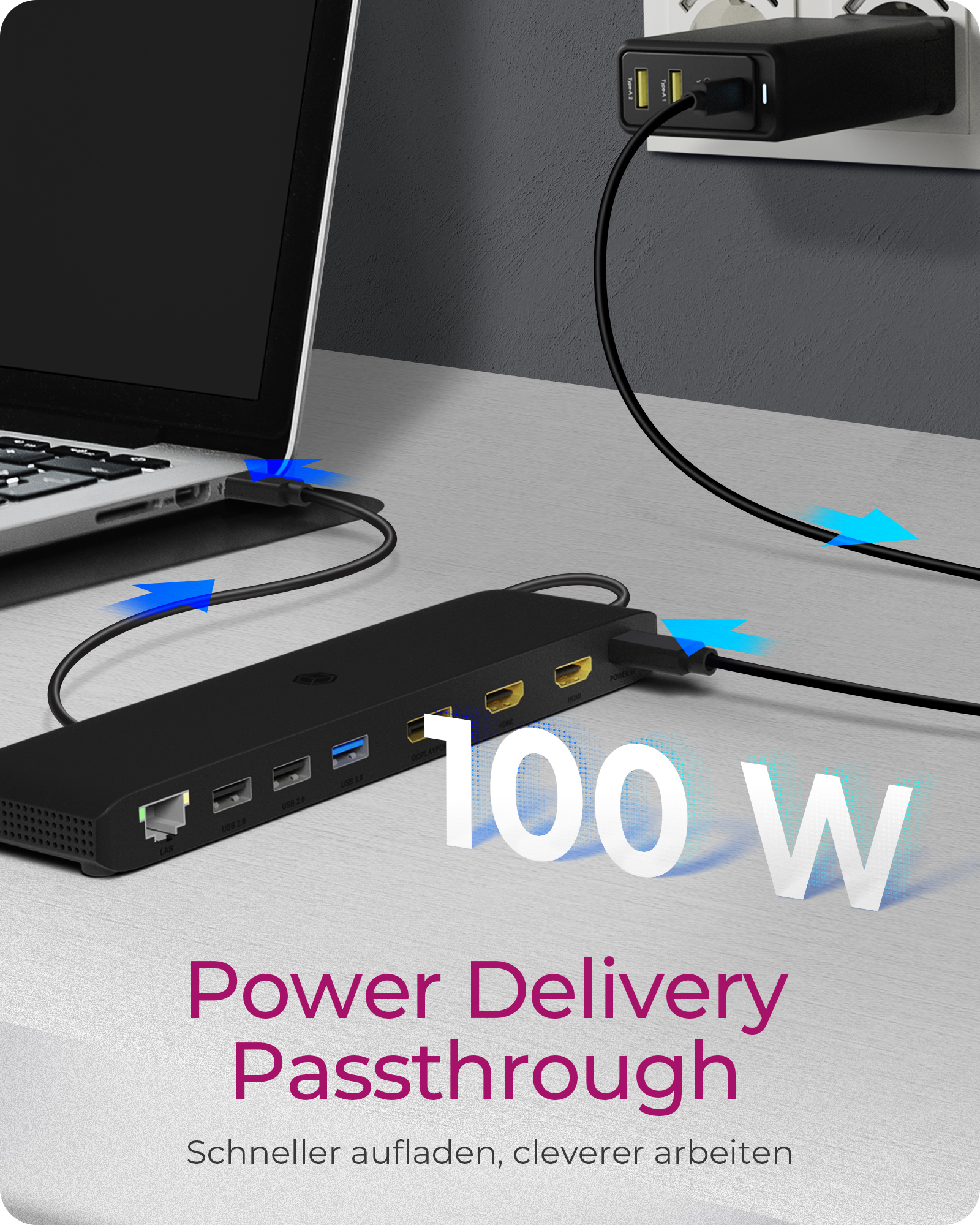 11-in-1 Mobile DockingStation mit dreifacher Videoausgabe