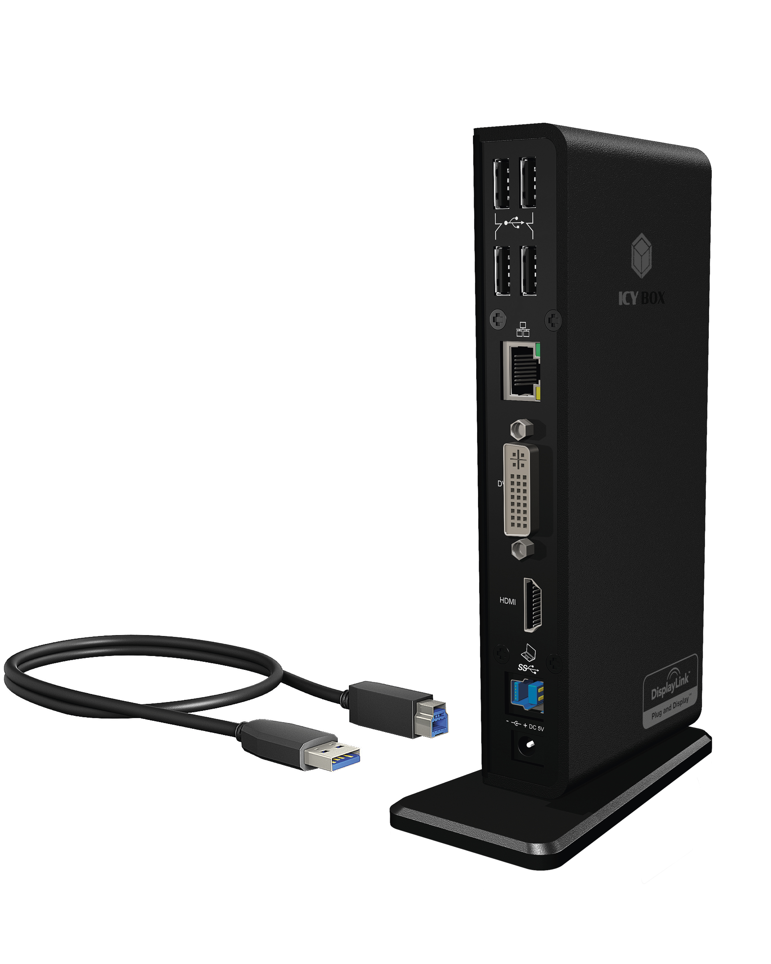 11-in-1 USB 3.0 Type-A Dock mit zwei Videoanschlüssen