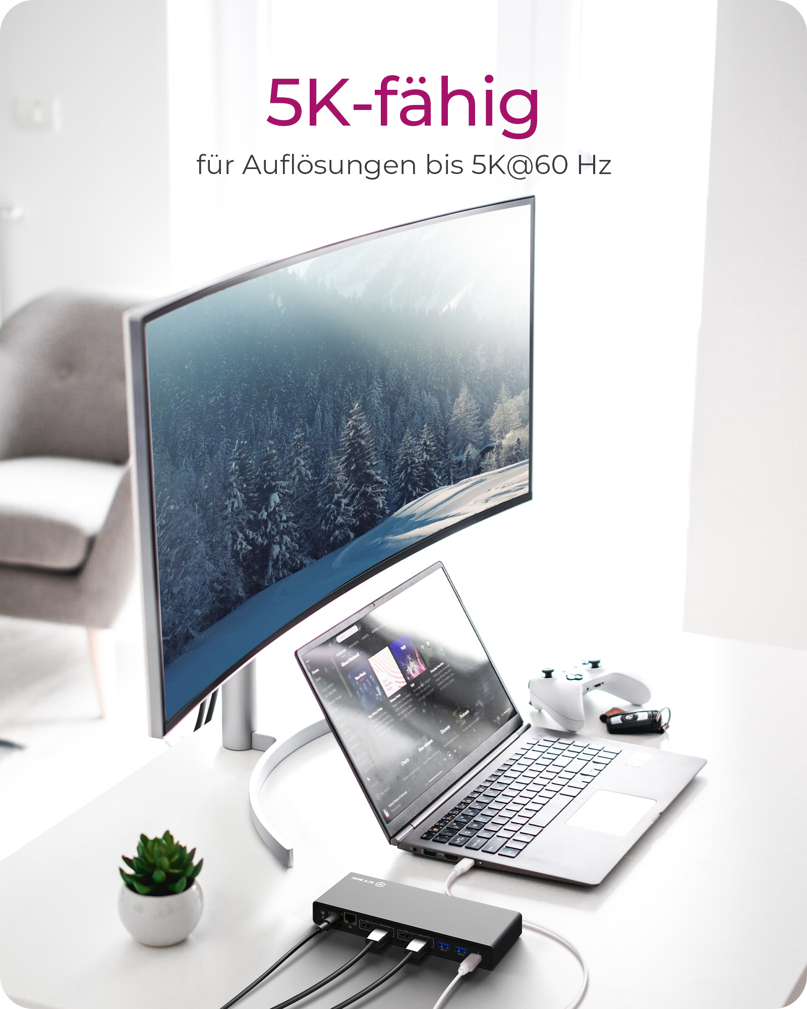 13-in-1 USB 3.0 Type-A + Type-C® Dock mit PD 65 W