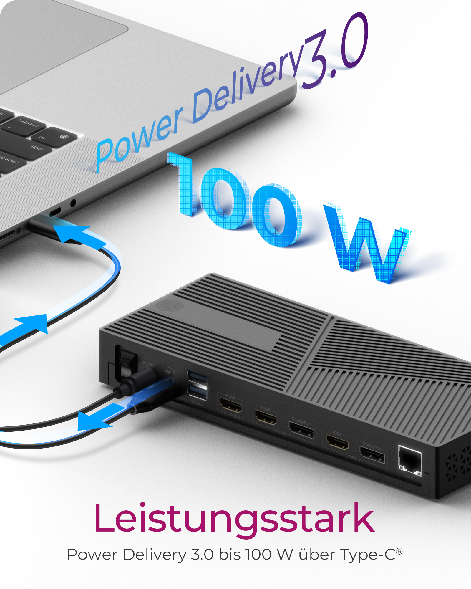 11-in-1 Hybrid DockingStation mit dreifacher Videoausgabe