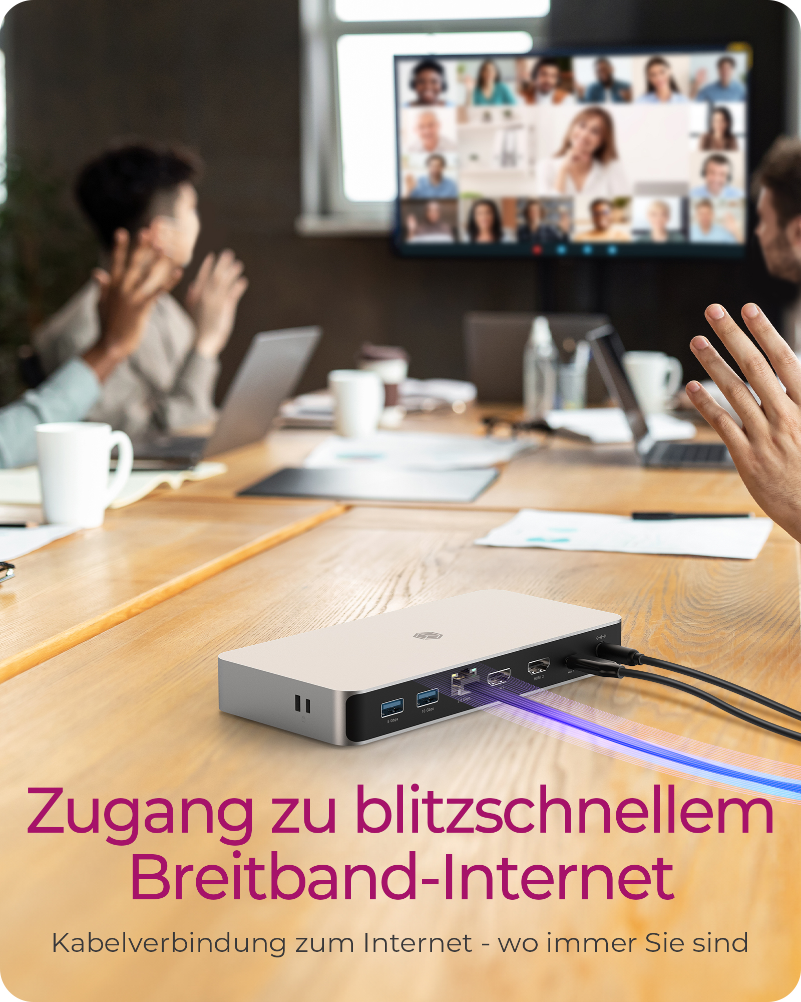 10-in-1 USB4® Notebook DockingStation mit zweifacher Videoausgabe