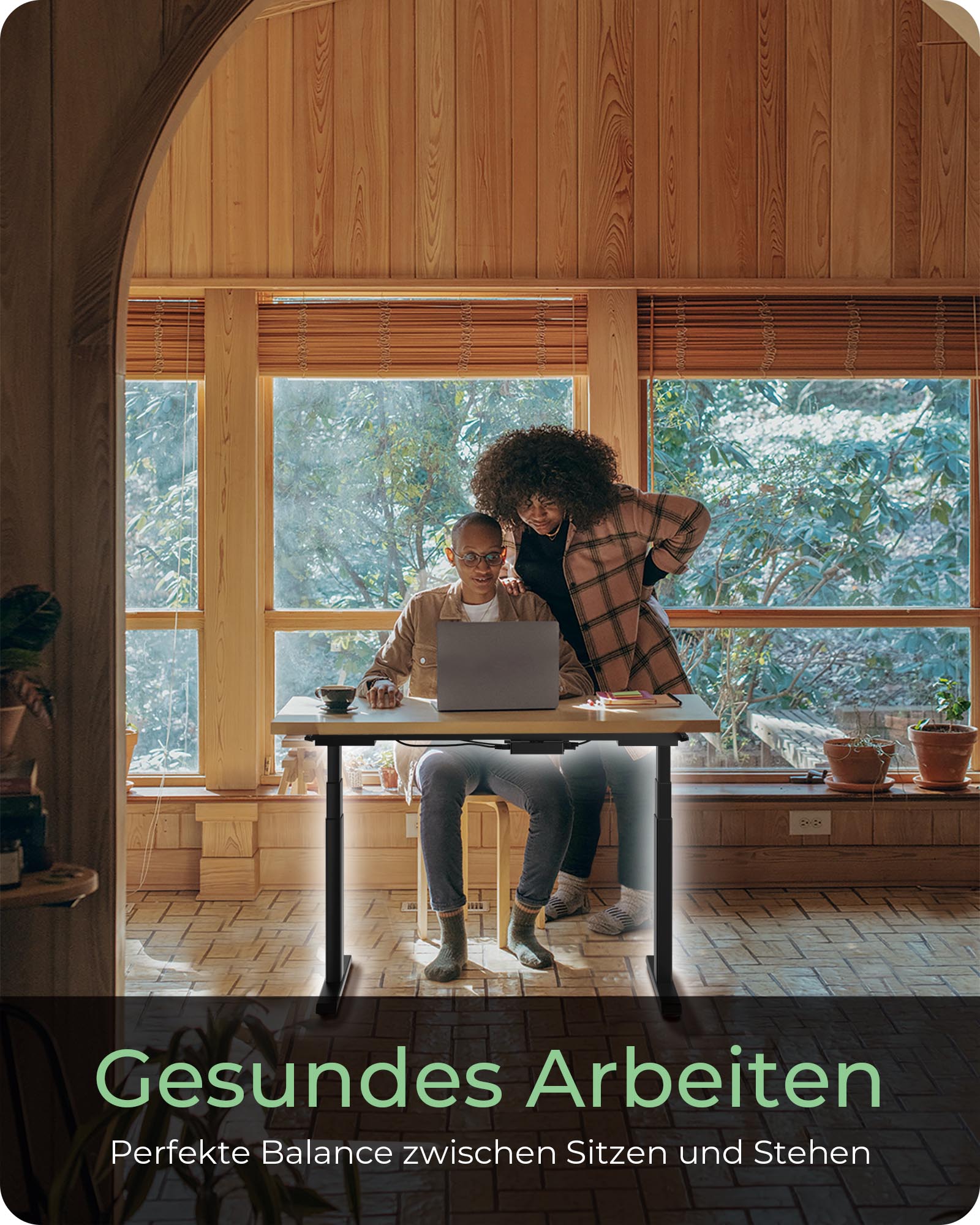Ergonomisches Tischgestell Motorisierte Sitz-/Steh-Lösung ohne Tischplatte