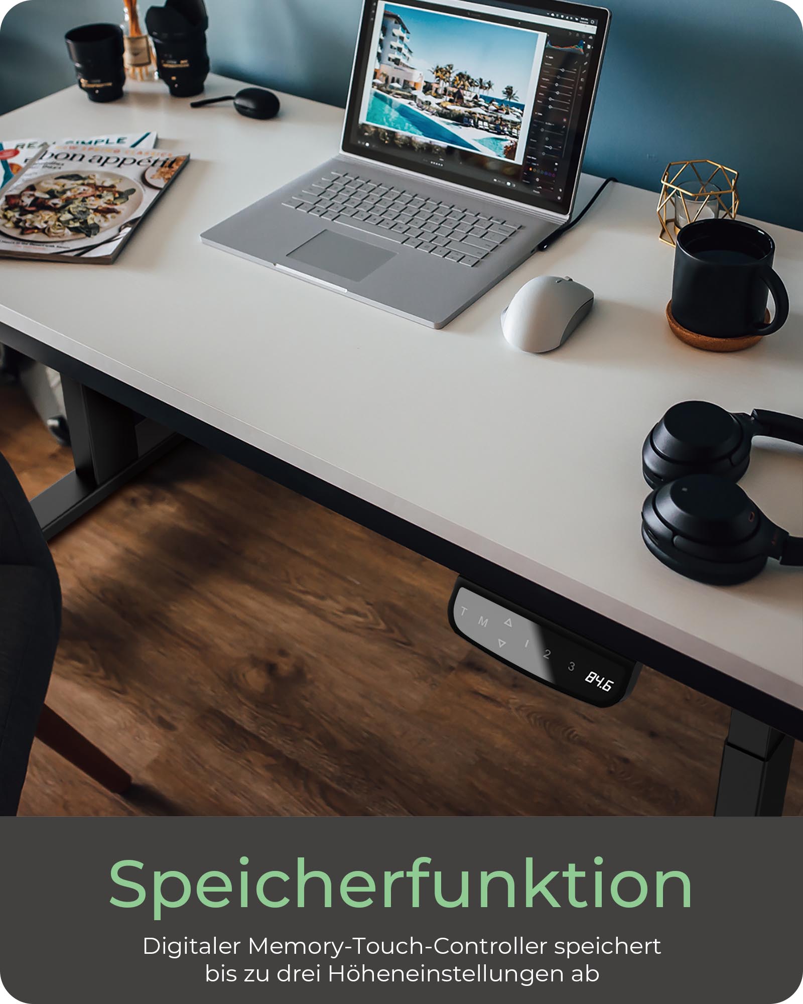 Ergonomisches Tischgestell Motorisierte Sitz-/Steh-Lösung ohne Tischplatte