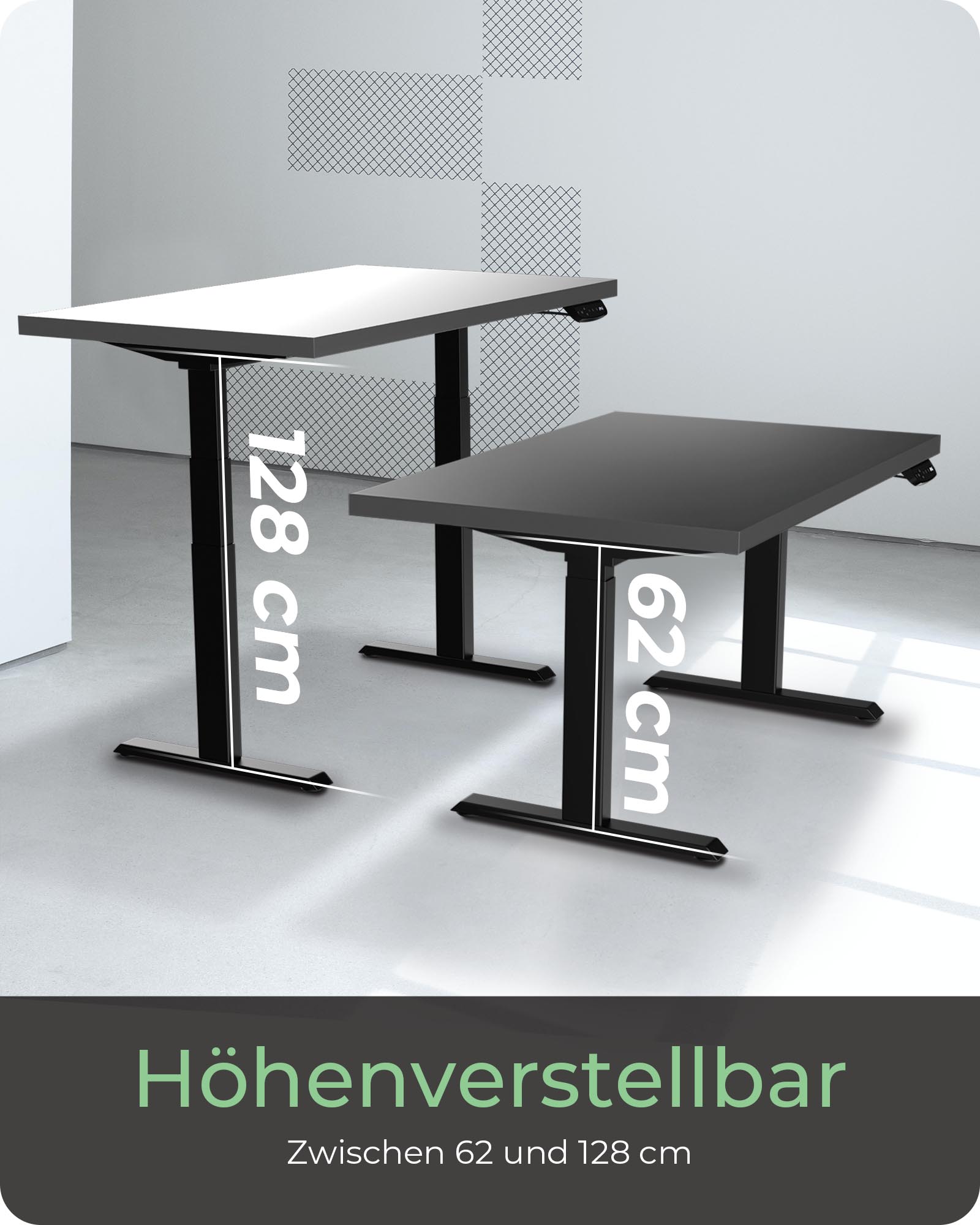 Ergonomisches Tischgestell Motorisierte Sitz-/Steh-Lösung ohne Tischplatte