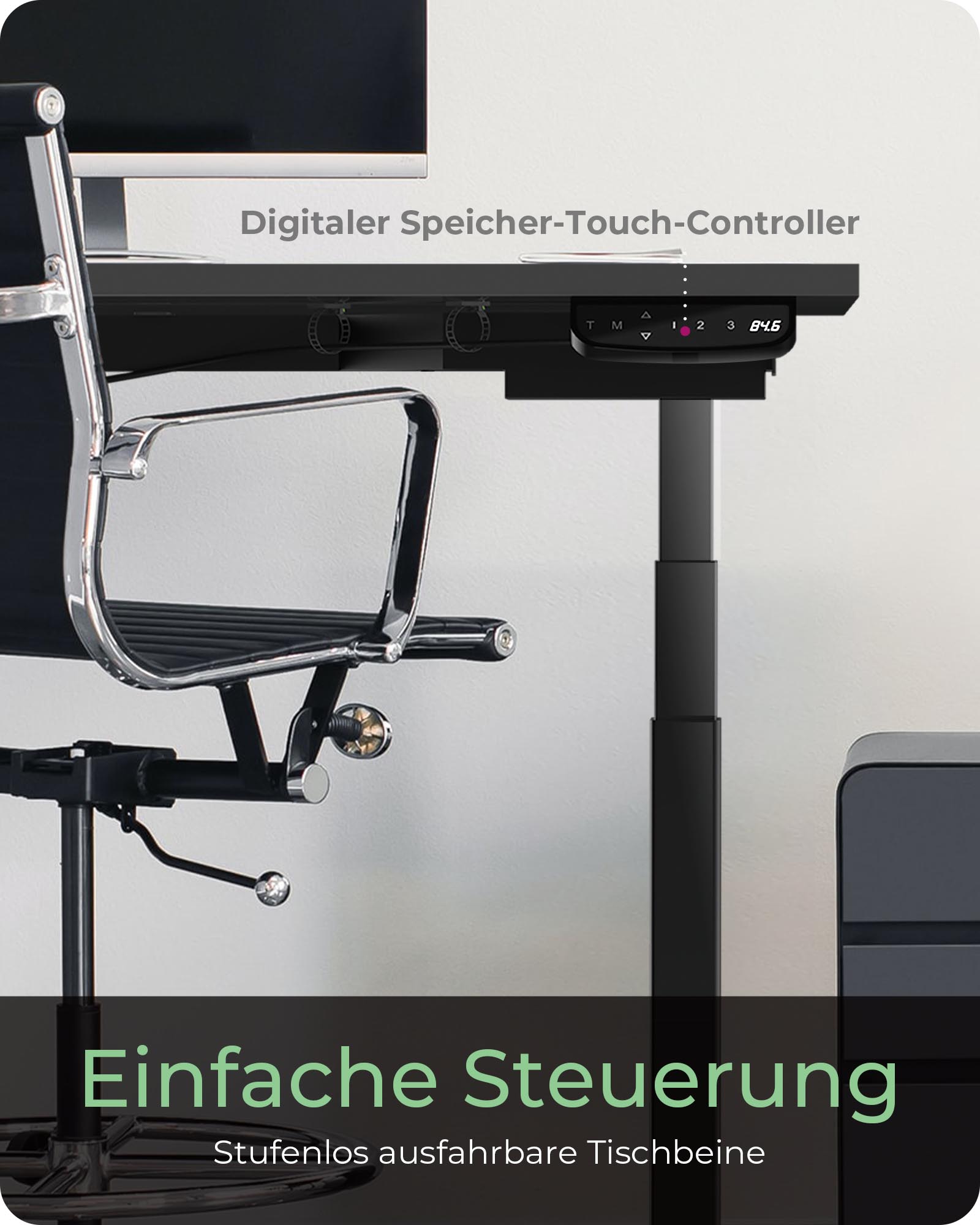 Ergonomisches Tischgestell Motorisierte Sitz-/Steh-Lösung ohne Tischplatte