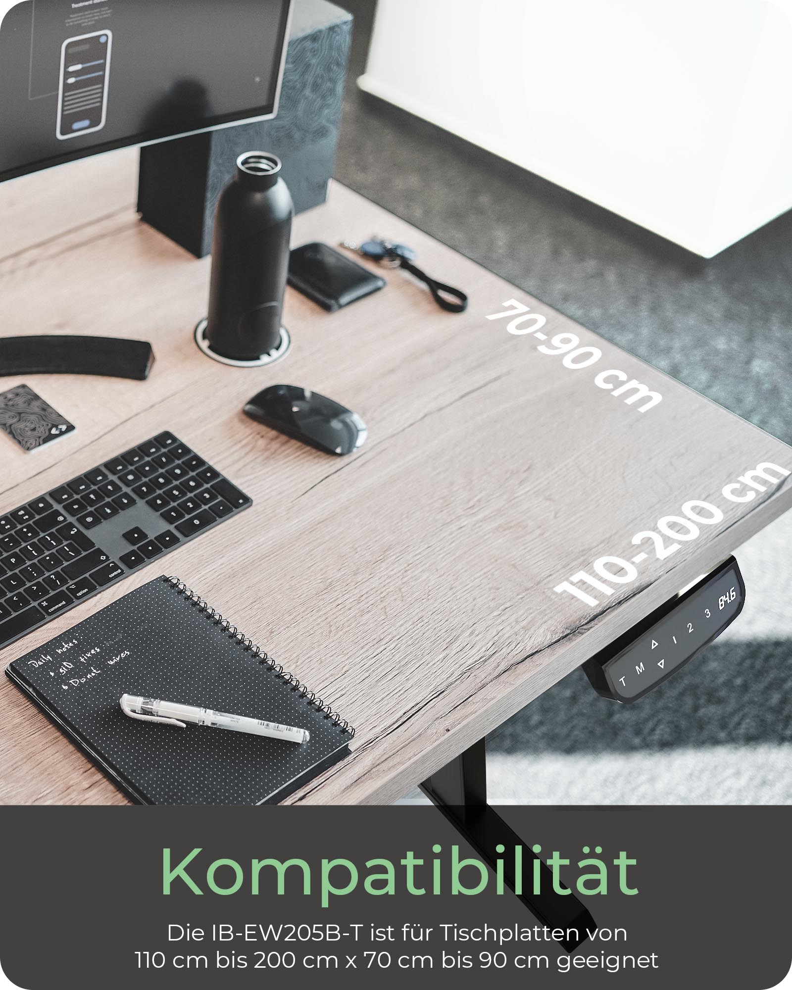 Ergonomisches Tischgestell Motorisierte Sitz-/Steh-Lösung ohne Tischplatte