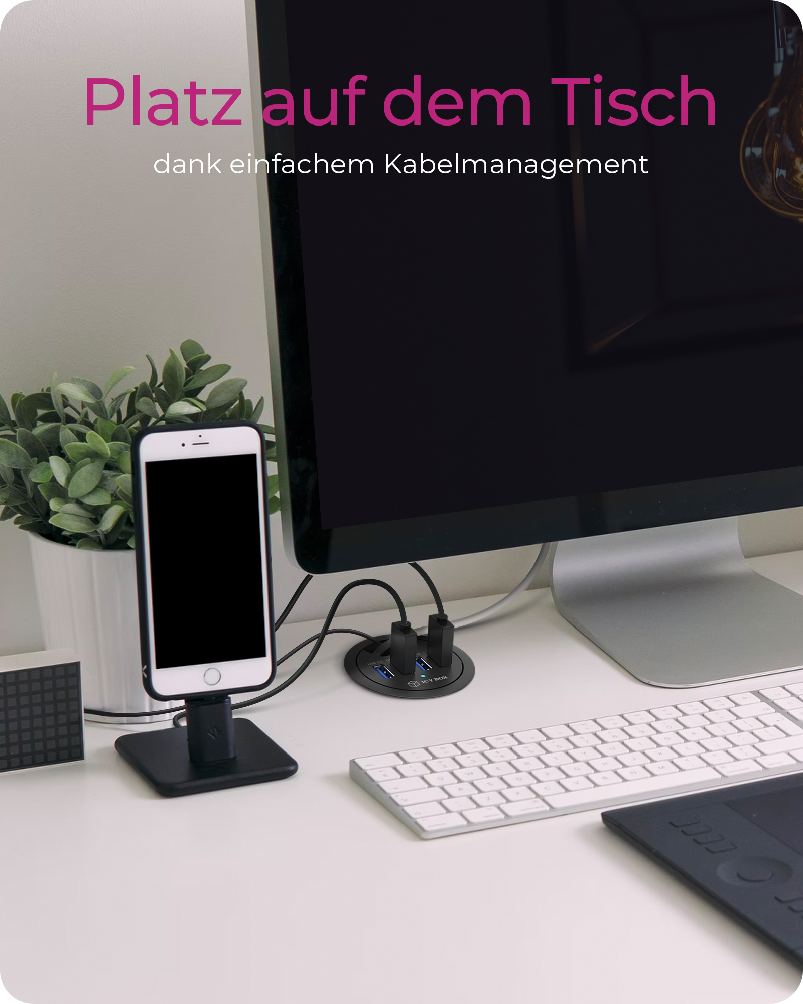 4 Port Tisch-Hub mit USB Type-A Anschluss