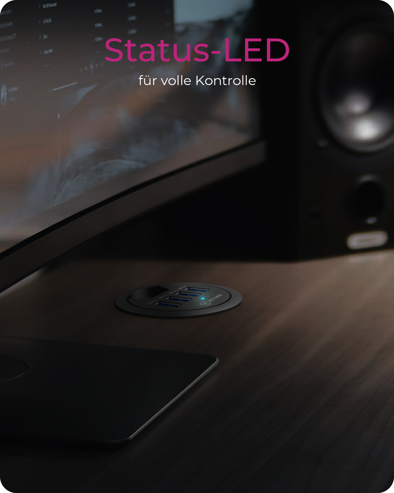 4 Port Tisch-Hub mit USB Type-A Anschluss