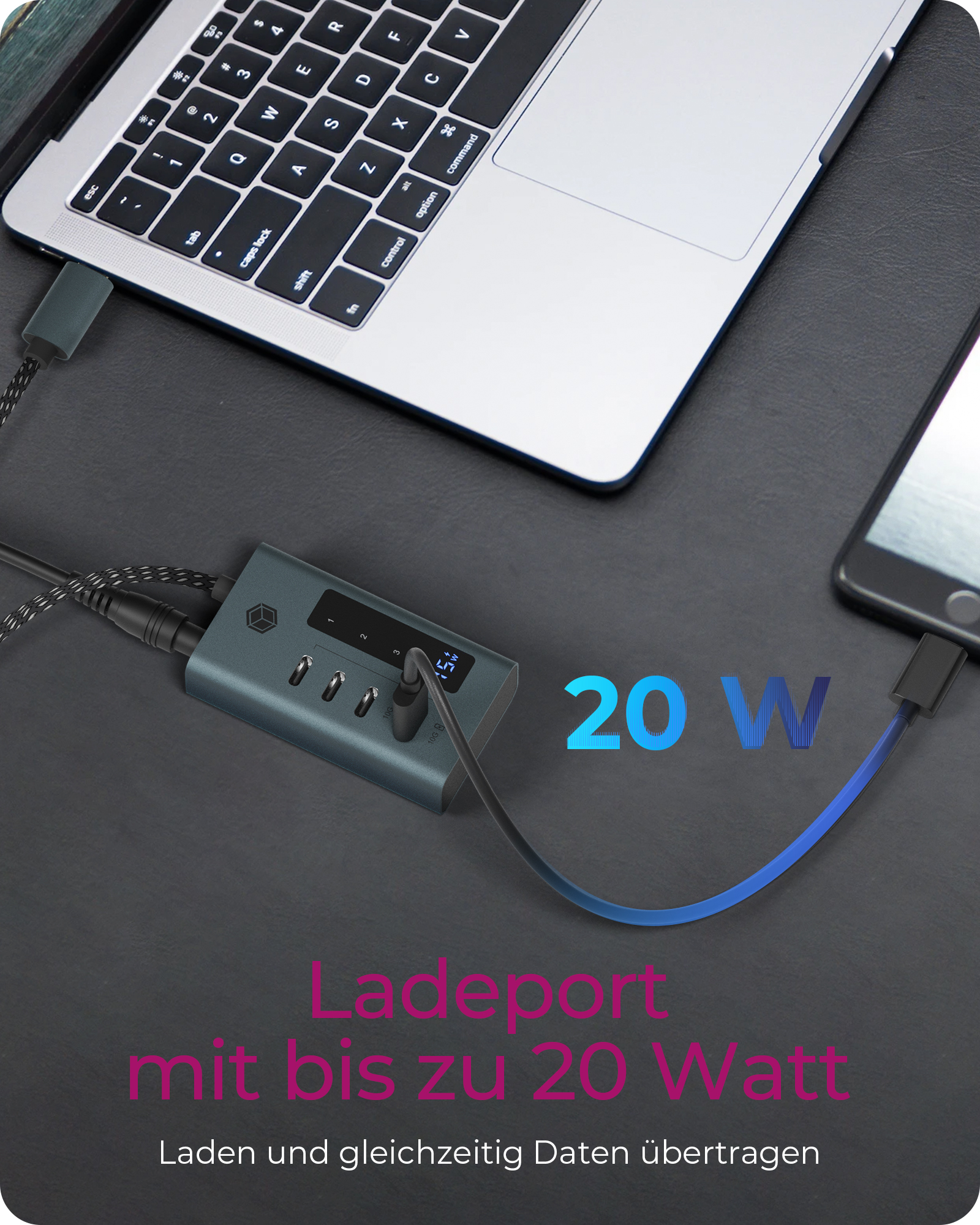 4-Port Hub mit USB 3.2 Gen 2 Type-C® Anschluss