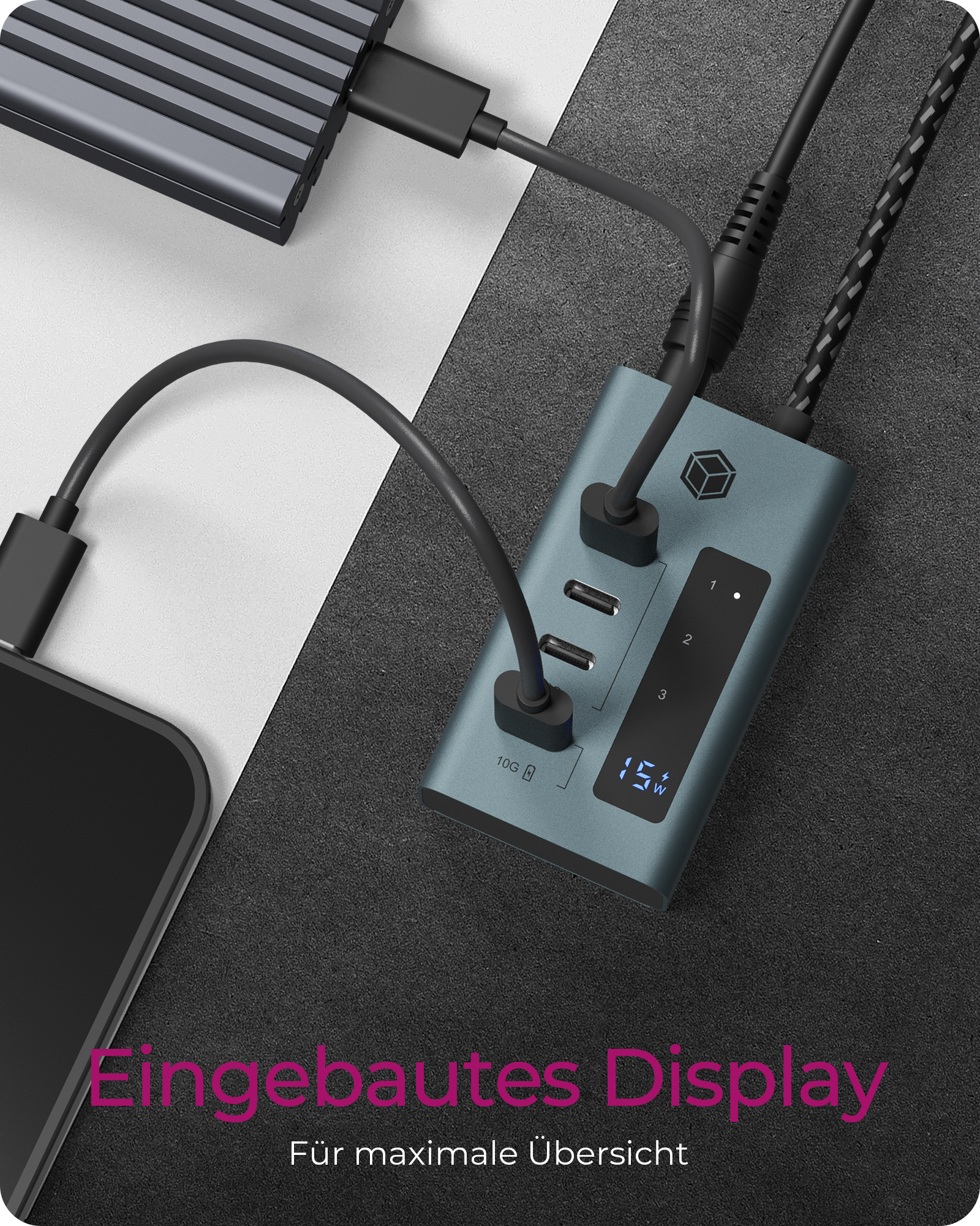 4-Port Hub mit USB 3.2 Gen 2 Type-C® Anschluss