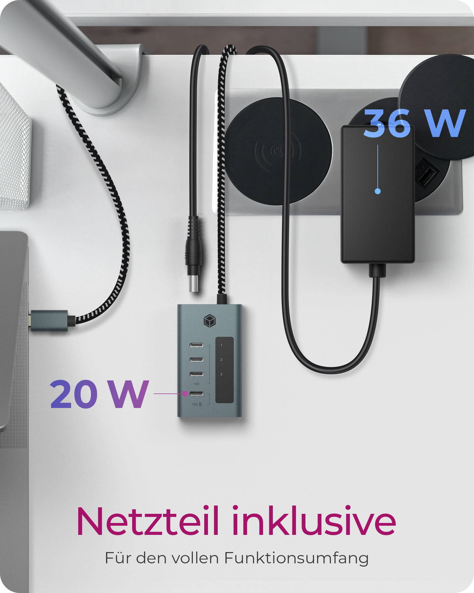 4-Port Hub mit USB 3.2 Gen 2 Type-C® Anschluss