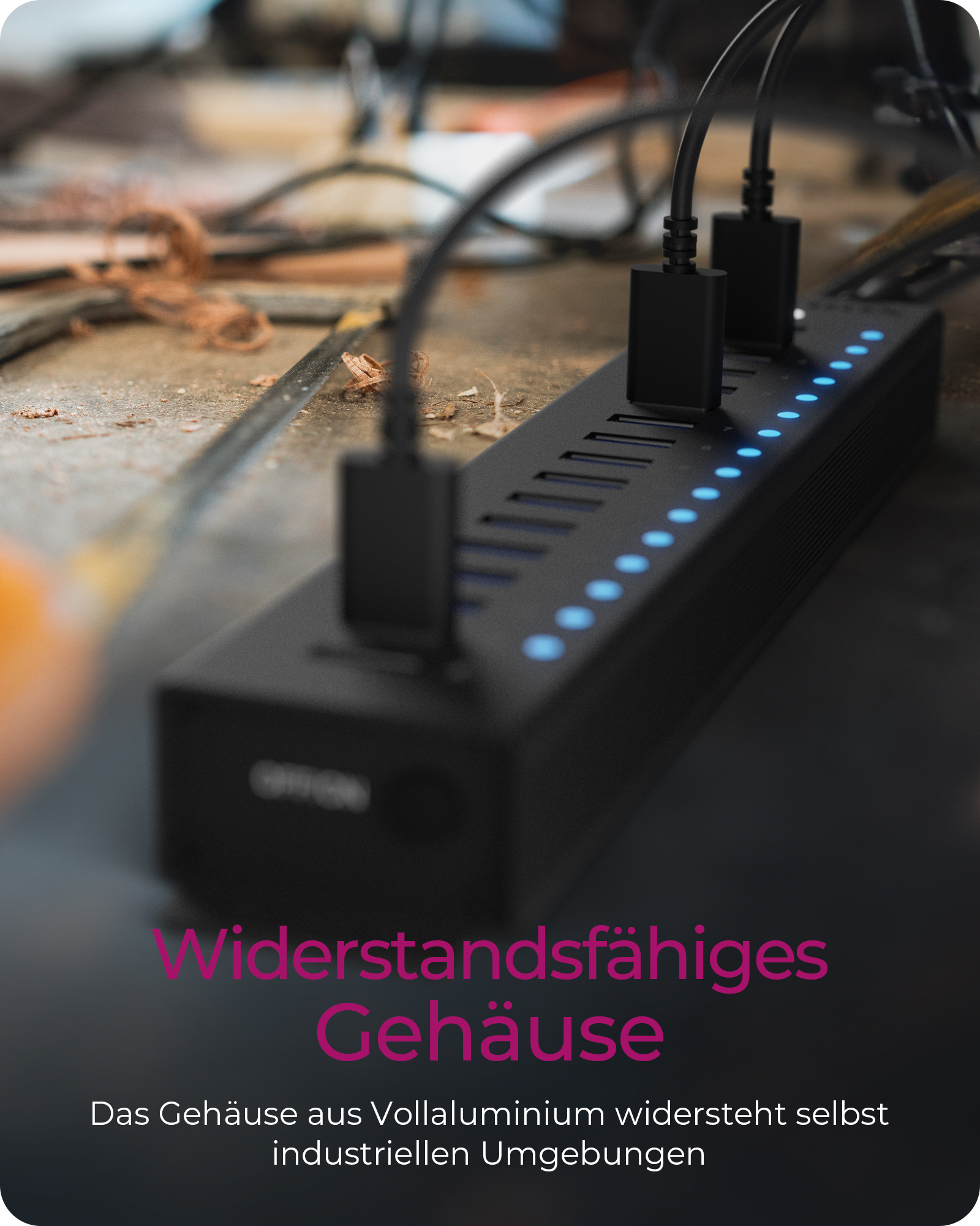 17-Port Hub mit USB 3.2 Gen 1 Type-A Anschluss