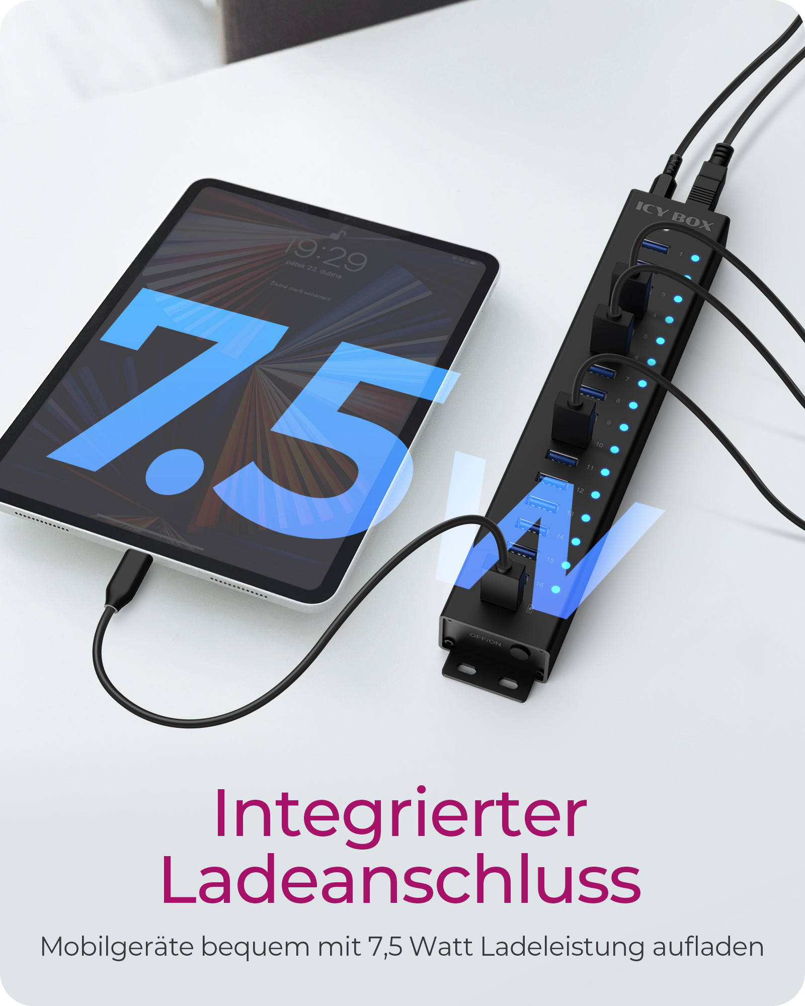 17-Port Hub mit USB 3.2 Gen 1 Type-A Anschluss