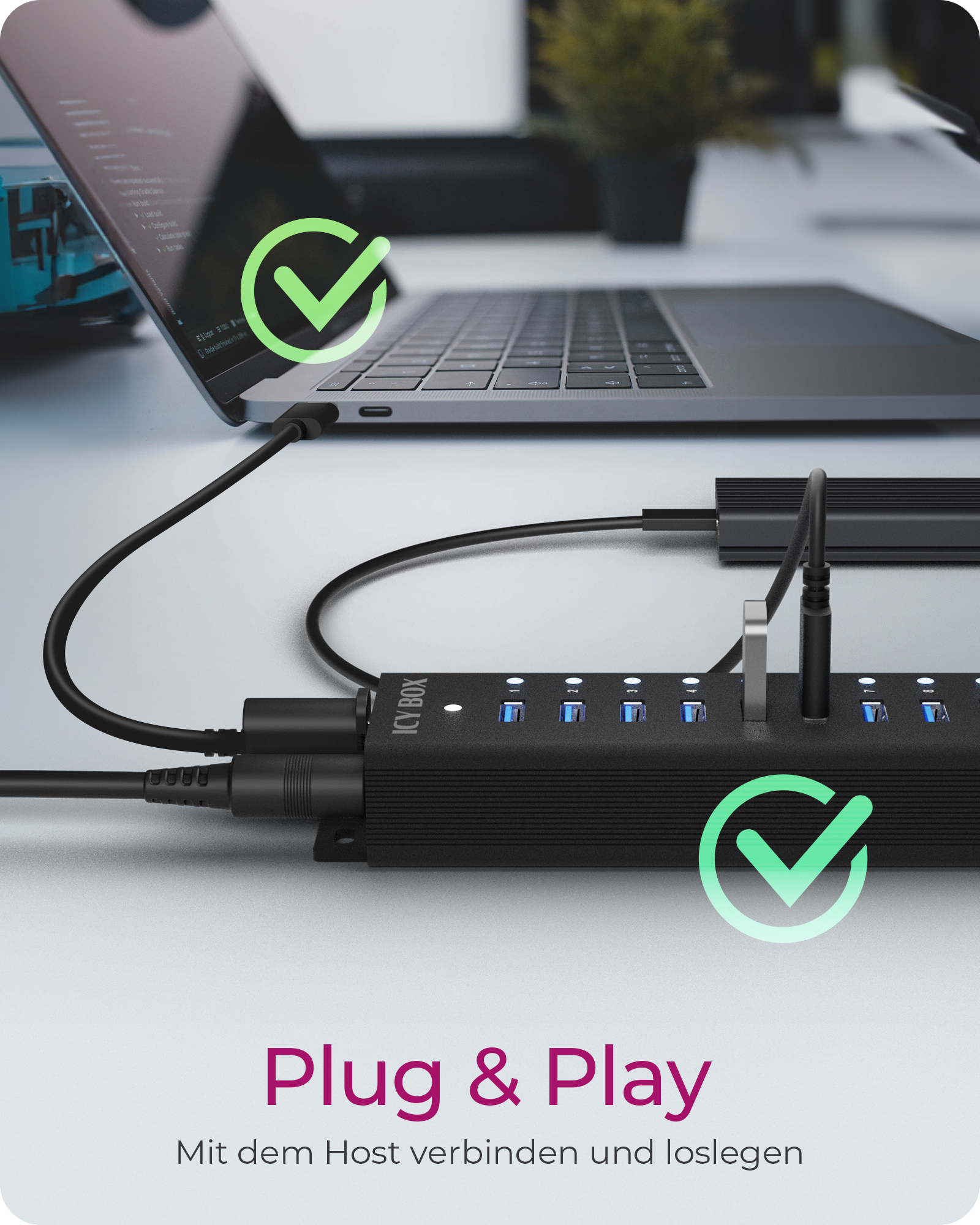 17-Port Hub mit USB 3.2 Gen 1 Type-A Anschluss