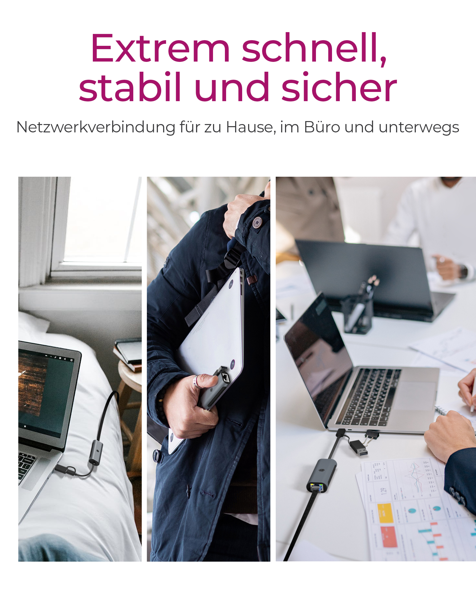 USB Type-A oder Type-C® zu 2.5 Gigabit Ethernet LAN Adapter