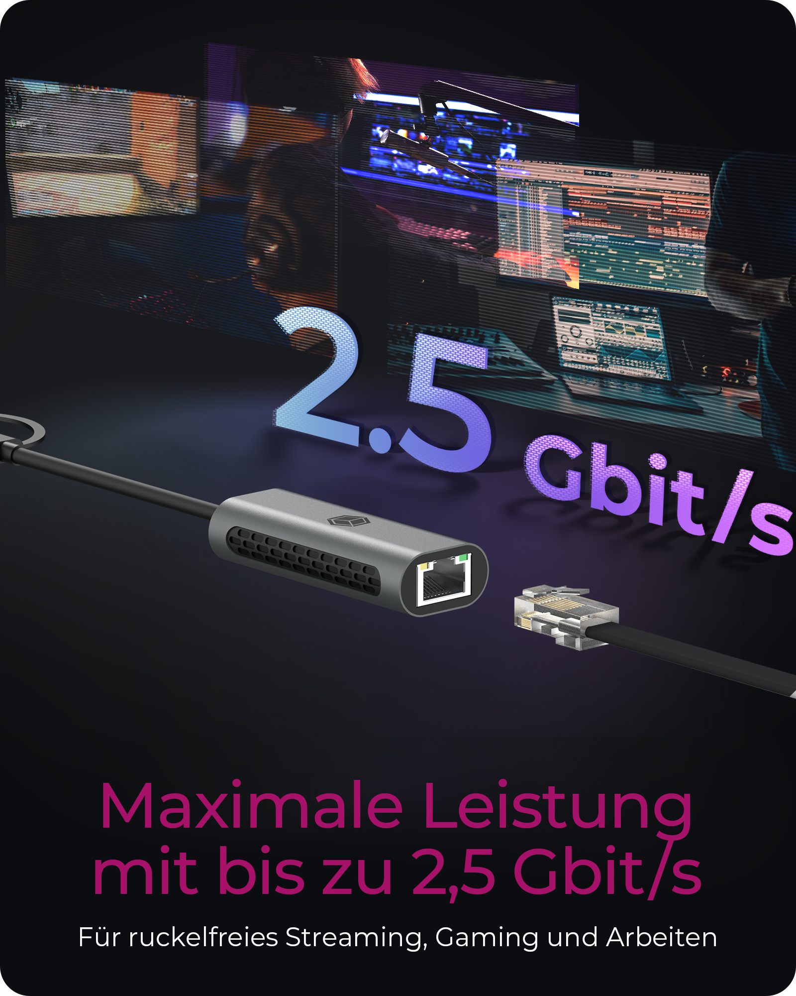 USB Type-A oder Type-C® zu 2.5 Gigabit Ethernet LAN Adapter