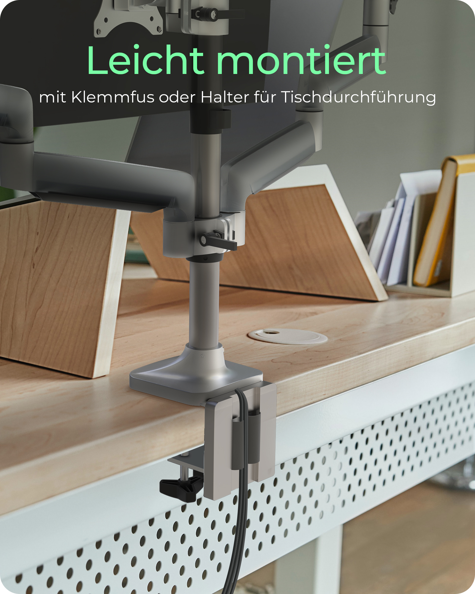 Monitorständer, Tischhalterung für drei Monitore bis zu 32" (81 cm) Drehmomenteinstellung