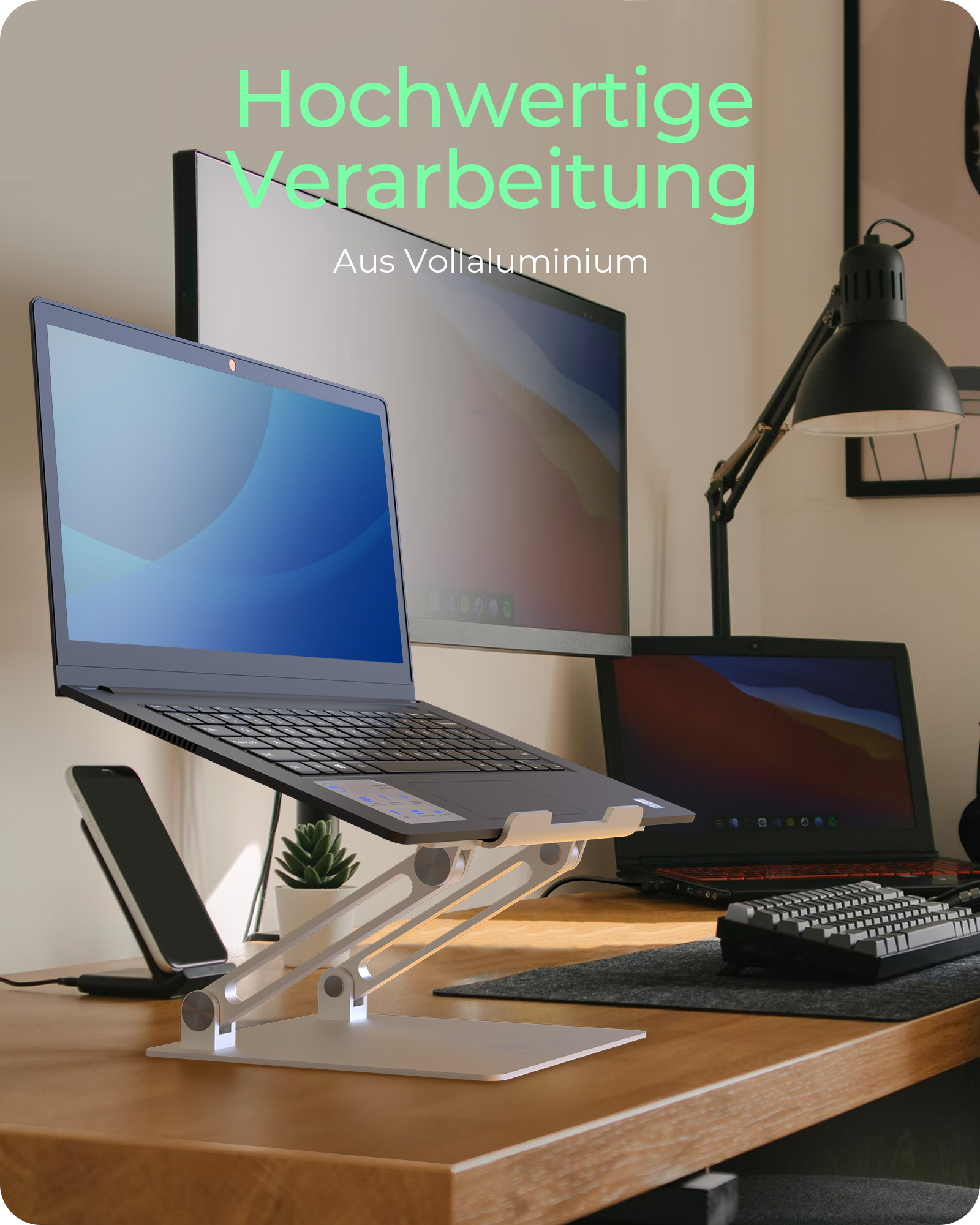 Halterung für Notebooks bis 17" rutschfest und höhenverstellbar