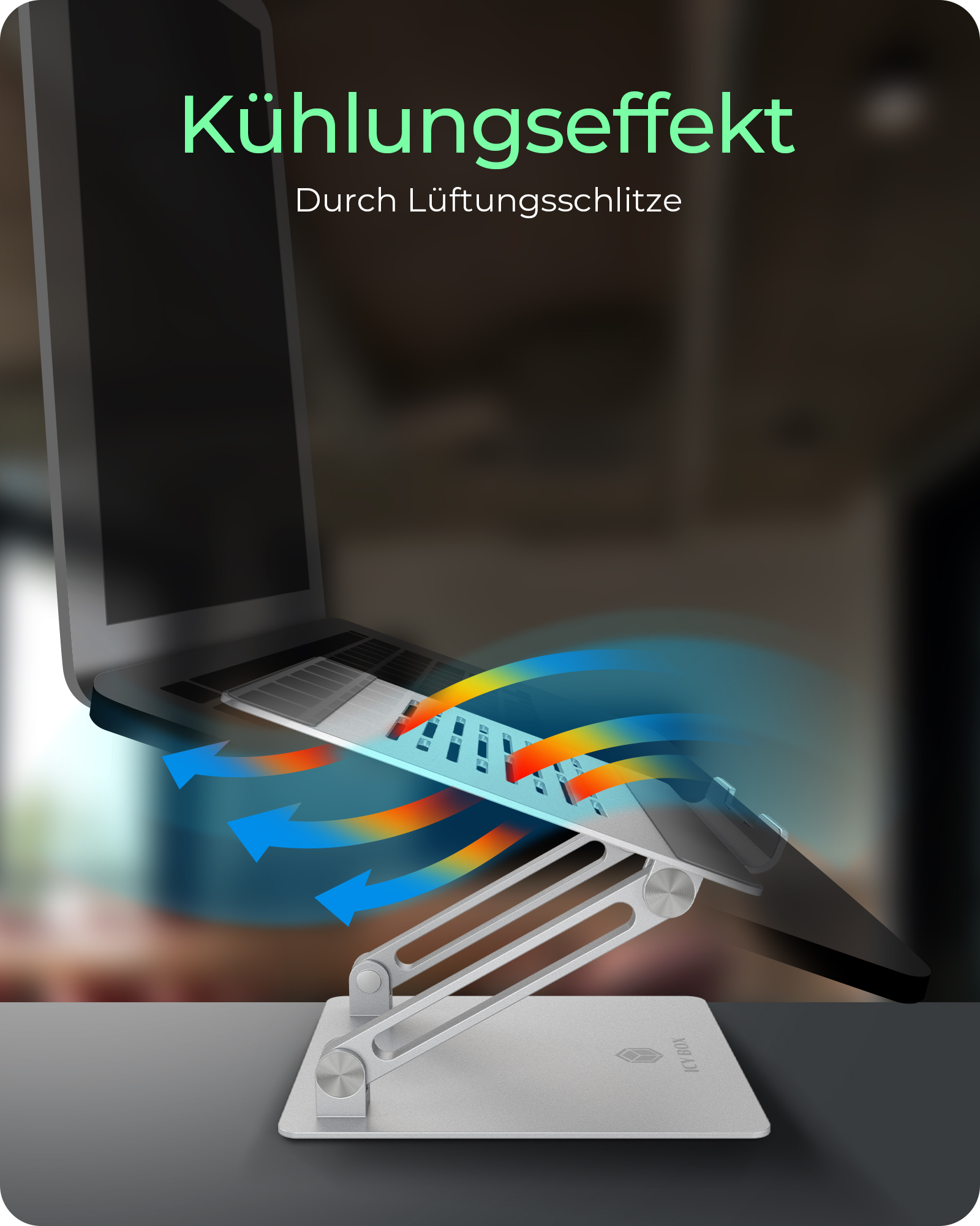 Halterung für Notebooks bis 17" rutschfest und höhenverstellbar