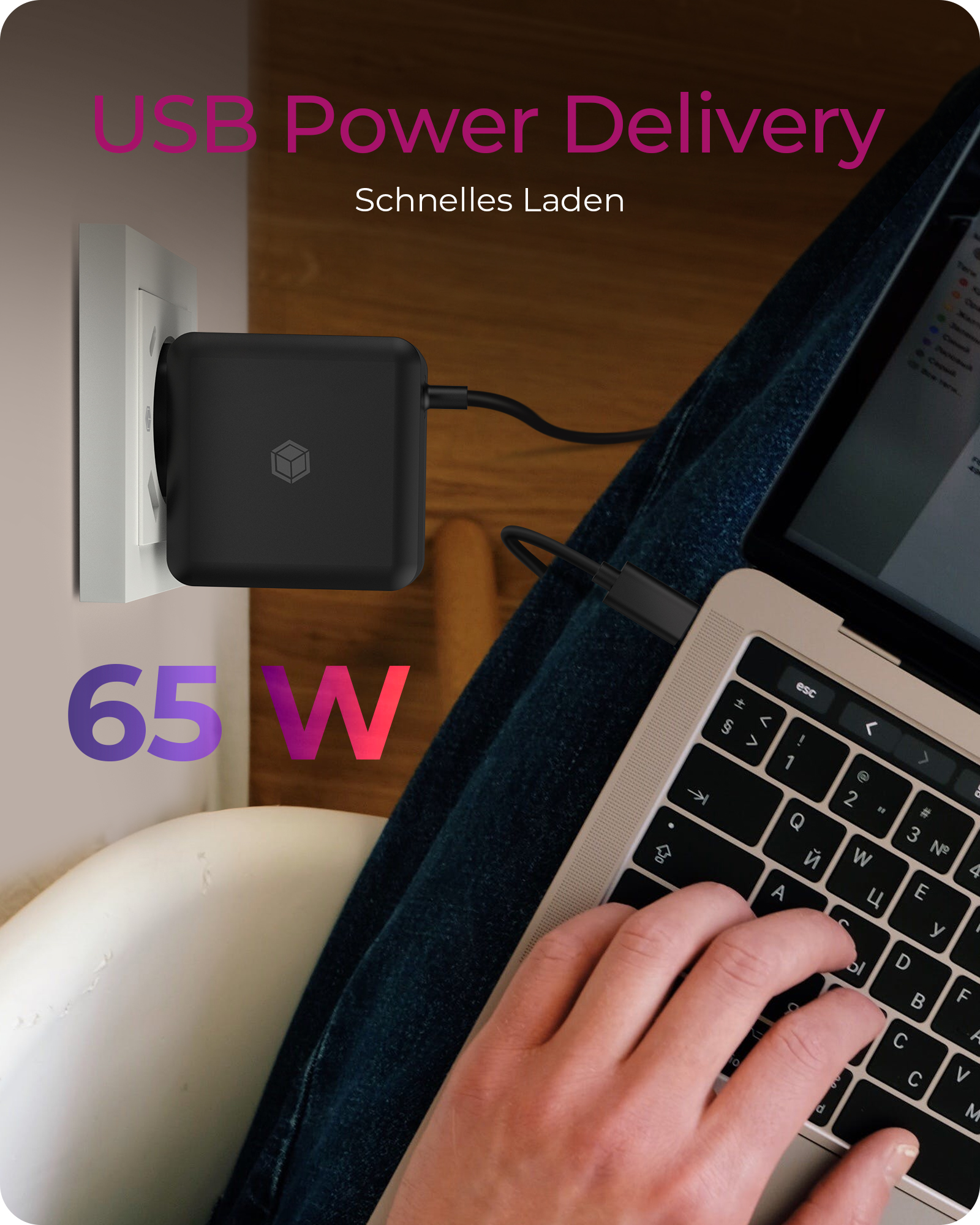 USB Type-C® Steckerladegerät mit USB Power Delivery