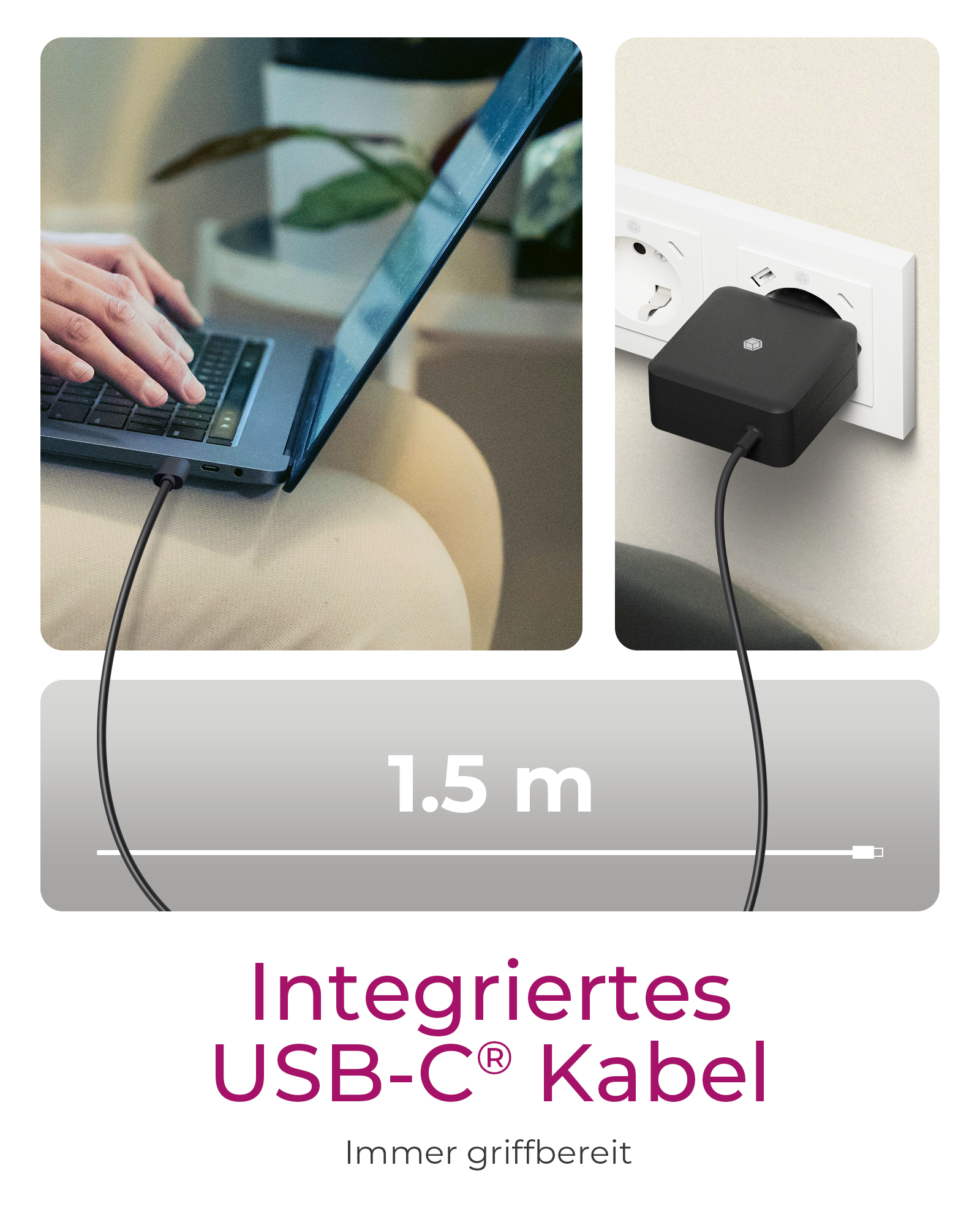 USB Type-C® Steckerladegerät mit USB Power Delivery