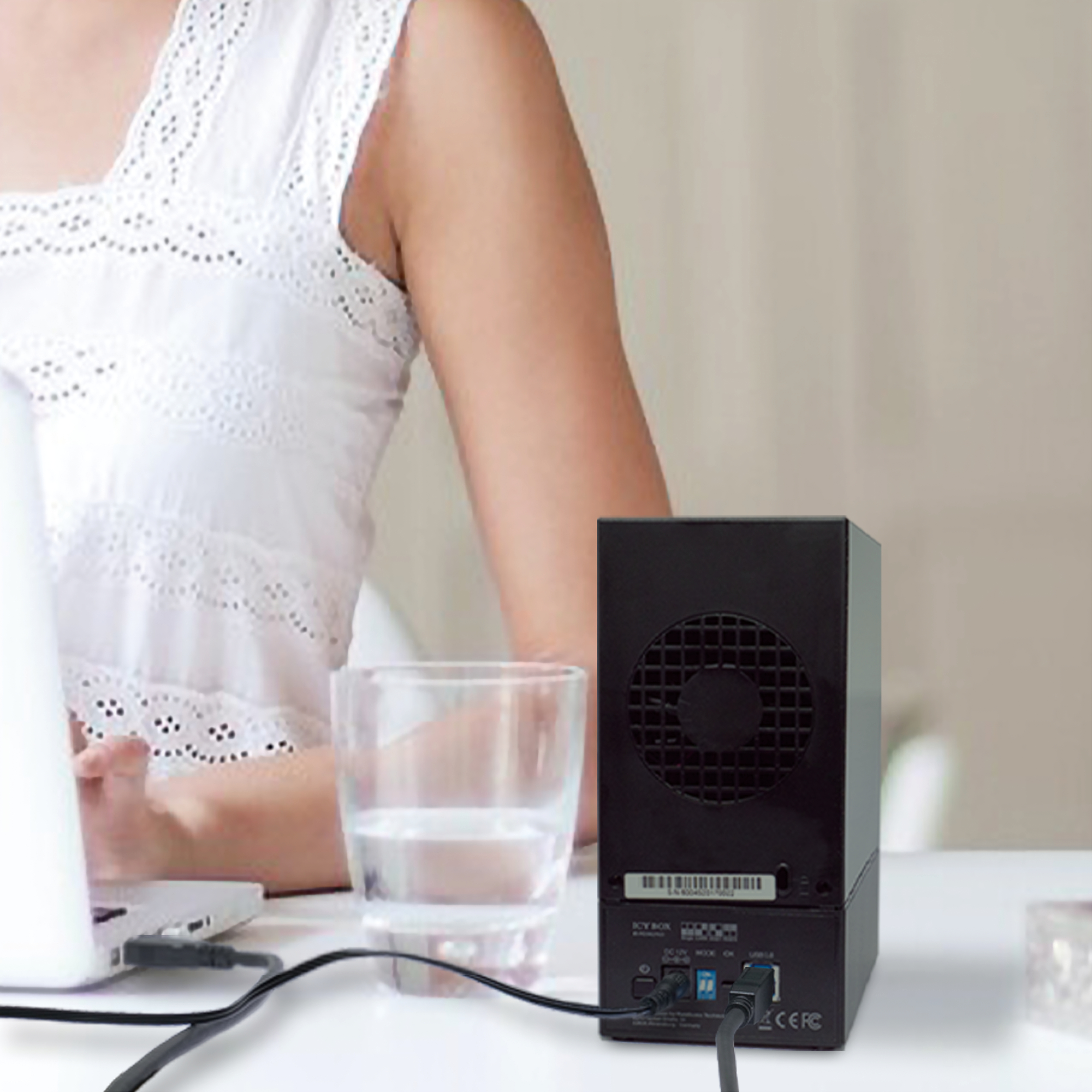 RAID Gehäuse für 2x HDD mit USB 3.0 Type-A Anschluss und Lüfter